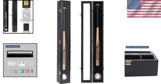 Versatile Wooden Frame Baseball Bat Display Rack - Vertical or Horizontal Mount