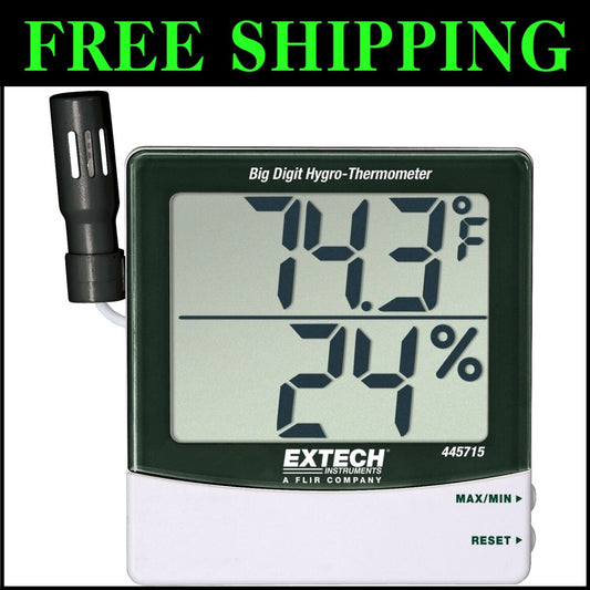 Eco-Friendly Digital Hygro-Thermometer - Non-Contact Operation with Remote Probe