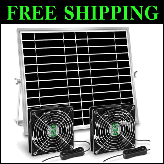 Versatile 5-Inch Solar Fan Set with On/Off Switch for Chicken Coops & Sheds