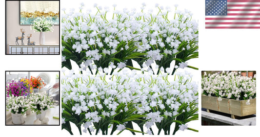 Realistic White Daffodil Faux Flowers, 20 Bundles for Wedding and Garden Decor