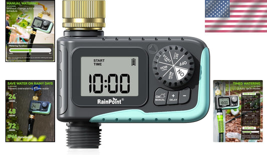 All-in-One Digital Irrigation System with Rain Delay & Easy Programming
