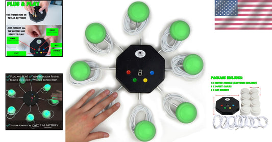 Multicolor LED Trivia Buzzers Set - Perfect for Game Shows and Classroom Quizzes
