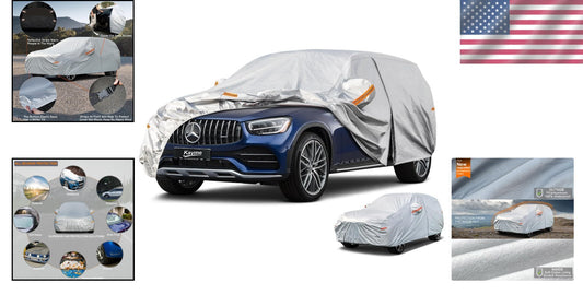 6 Layers All-Weather SUV Car Cover with Reflective Strips for Night Safety