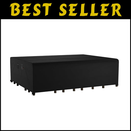 Heavy-Duty Waterproof Patio Furniture Cover - 128x64 inch Rectangular Protector