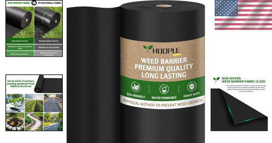 Durable 3ft x 180ft Weed Control Fabric - Easy Install for Beautiful Gardens