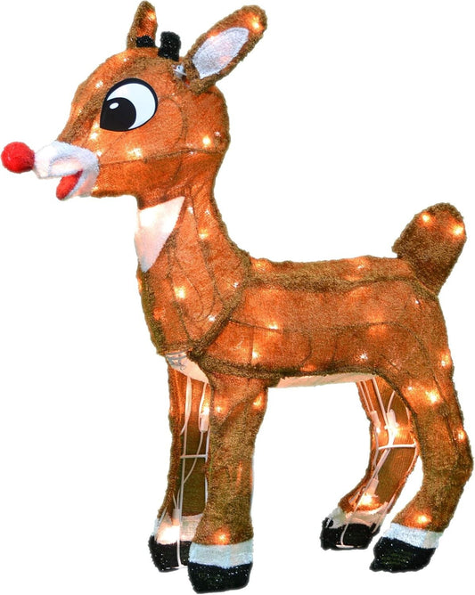 Rudolph 3D LED Pre-Lit Yard Art - 70 Multicolor Lights, Perfect Christmas Décor