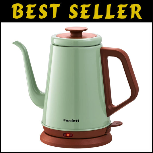 304 Stainless Steel Electric Kettle with Gooseneck Spout - 1L Capacity in Green