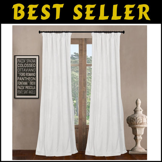 Exceptional Velvet Blackout Curtains 52" W x 102" L, Machine Washable - Set of 2