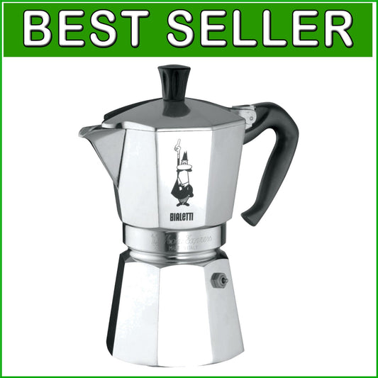 Classic Moka Express Stovetop Espresso Maker - 9 Cups Silver Aluminum Delight