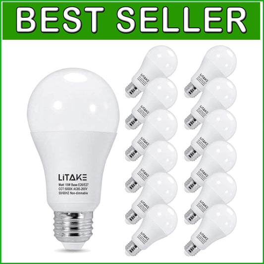 Bright 1600 Lumen Daylight LED Bulbs, 20,000 Hours Lifetime, E26 Base – 12 Pack