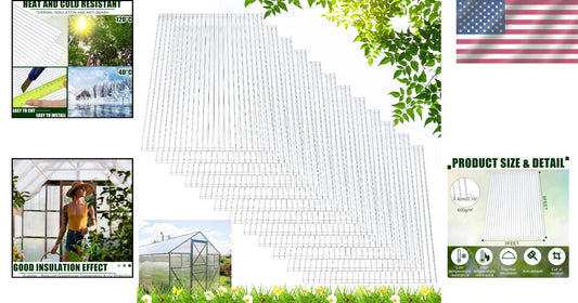 Versatile Clear Polycarbonate Panels - 5-Pack UV Protected & Easy to Install