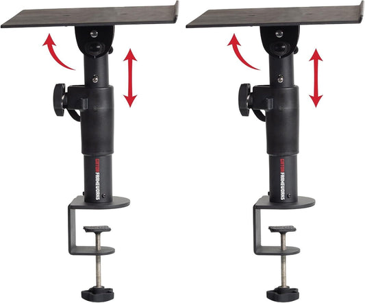 Adjustable Clamp-On Studio Monitor Stands - Elevate Your Audio Experience