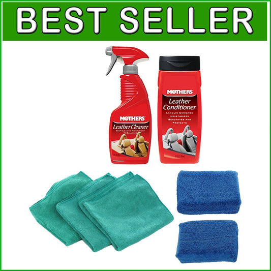 Luxury Leather Care Kit: Cleaner & Conditioner with Microfiber Sponges & Towels