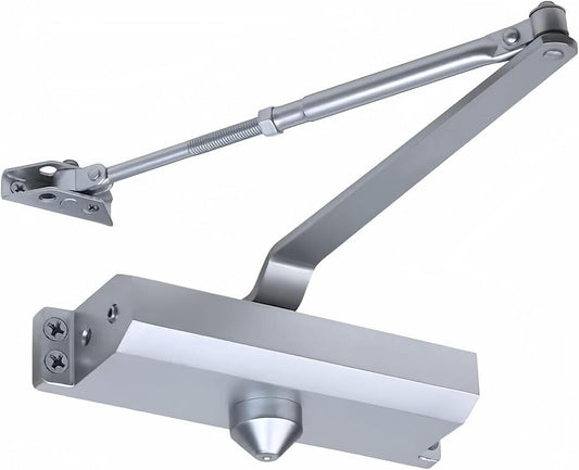Adjustable Automatic Door Closer – Commercial Grade 3 Spring Hydraulic Silver