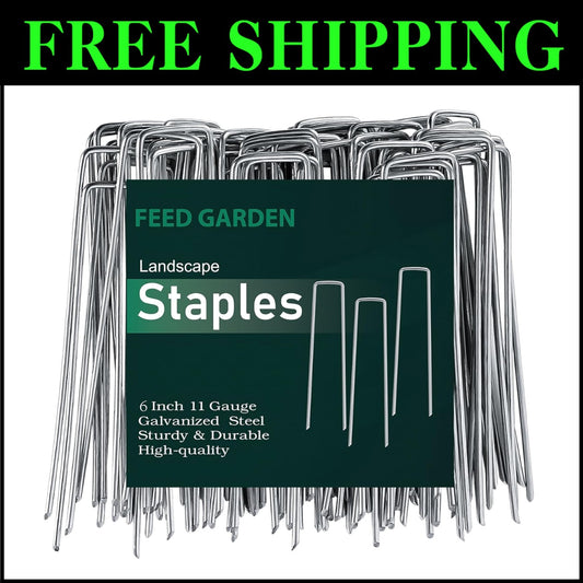 Heavy-Duty 6" Galvanized Landscape Staples - 500 Pack for Gardening and Design