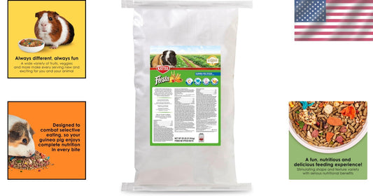 Fiesta Guinea Pig Food, Nutrient-Rich 25 lbs Blend for Dental Health & Digestion