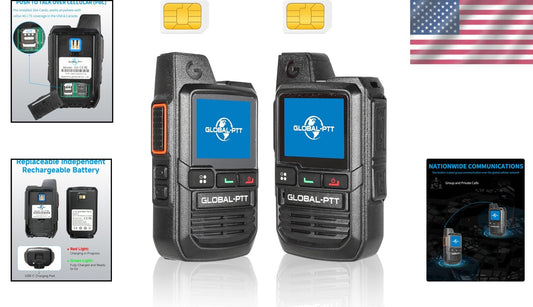 2-Pack Global Walkie Talkies - Push-to-Talk Cellular Radios with Unlimited Range