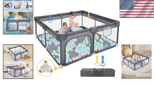 52"x52" Spacious Baby Playpen - Safe Anti-Fall Indoor & Outdoor Activity Center