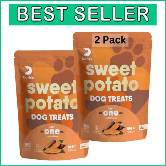 Davie's USA-Made Sweet Potato Chews for Dogs - 2 lb Pack of Healthy Treats