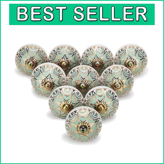 Charming Floral Knobs for Cabinet & Drawer - 30 Pack of Ceramic Handles