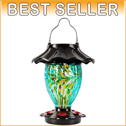 Attractive Solar Hanging Hummingbird Feeder - Weatherproof & Beautiful Decor