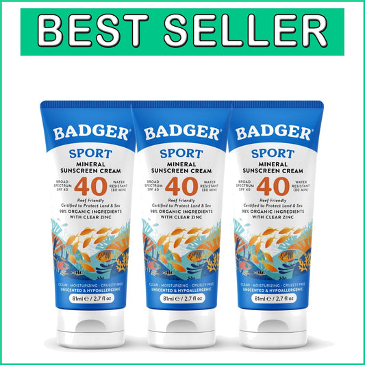 Hypoallergenic Mineral Sunscreen SPF 40 - Eco-Friendly 3-Pack for All Skin Types