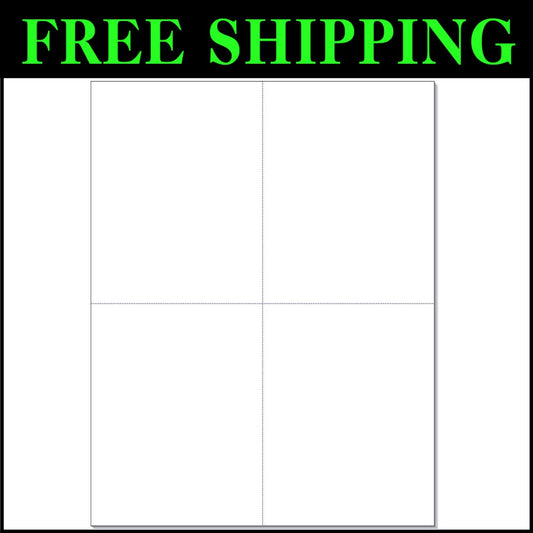 250 Sheets Extra Heavy 4 Per Page Laser & Inkjet Postcards - 1000 Cards