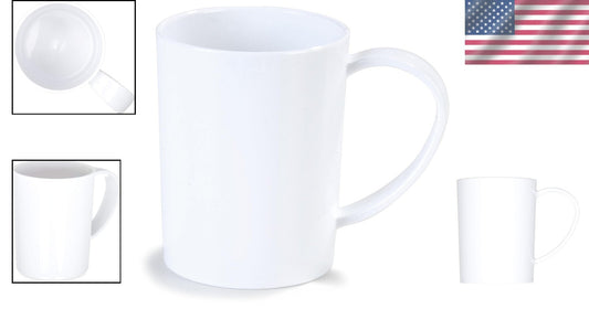 Durable White Tritan Coffee Mug, 8 oz with Easy Grip Handle - Home Essential