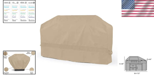 Large Outdoor Grill Cover 110" - Weather-Resistant with Drawstring Closure