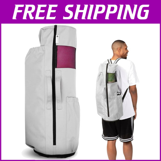 Water-Resistant Yoga Bag - Fits 32" Mats, Adjustable Backpack & Pockets Included