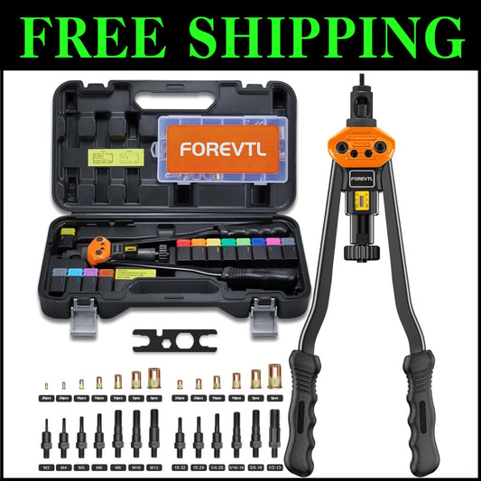 Durable Rivnut Tool Kit - 16" with Tool-Free Mandrel Change and Case Included