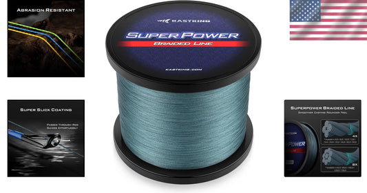 SuperPower Low Memory 15lb Braided Fishing Line for Enhanced Casting Performance