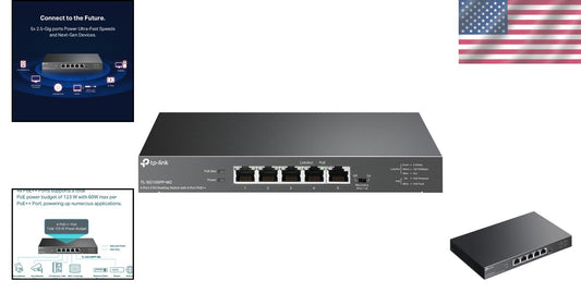 5-Port 2.5 Gigabit Switch with 4 PoE++ Ports - High Performance, Fanless Design
