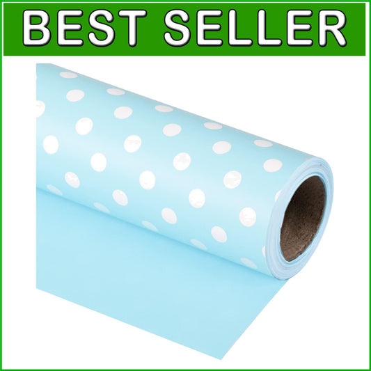 Stylish 30-Inch Baby Blue Wrapping Paper - Ideal for Birthdays, Showers & Crafts