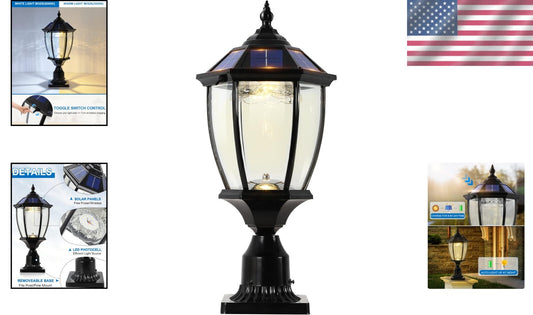 Elegant Solar Lamp Post Light with Dual Color for Patio & Garden Ambiance