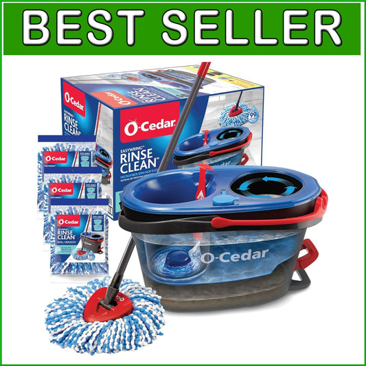 EasyWring RinseClean Spin Mop Set with 360° Bucket & 3 Extra Refill Heads