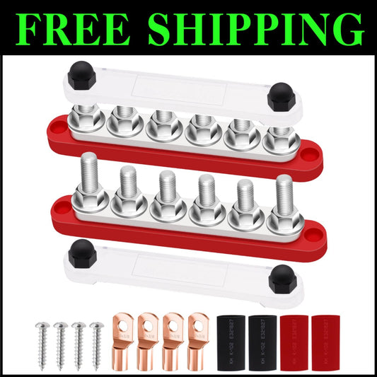 Corrosion-Resistant 350A Power Distribution Block with Battery Lugs Included