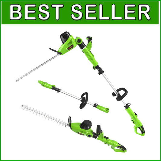 18-Inch Electric Hedge Trimmer w/ Dual-Action Blade & Telescopic Pole Reach