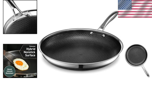 Durable Hybrid Nonstick Frying Pan - 12-Inch Induction-Ready Kitchen Essential