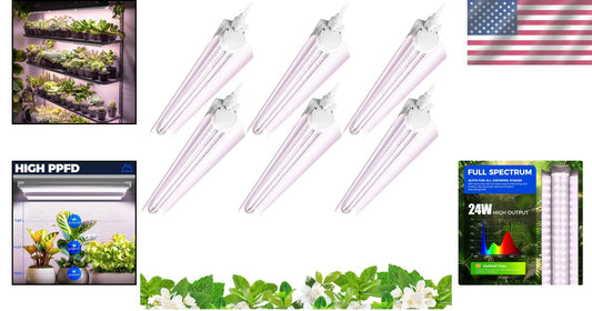 Super Bright 2FT T8 Grow Lights with V-Shaped Reflector for Home Indoor Greenery