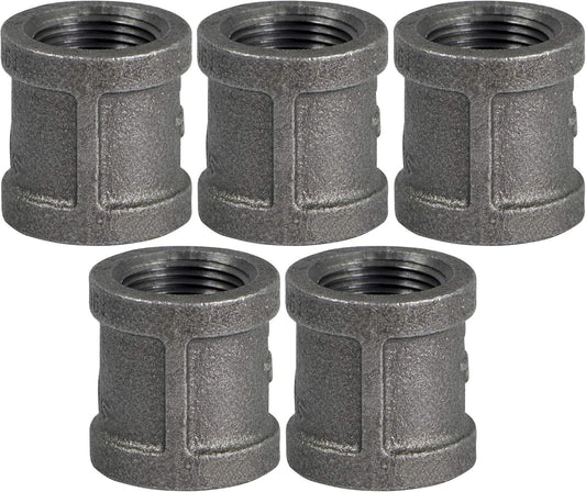 3 Inch Black Industrial Couplings - Steel Pipe Fittings for Easy DIY Assembly