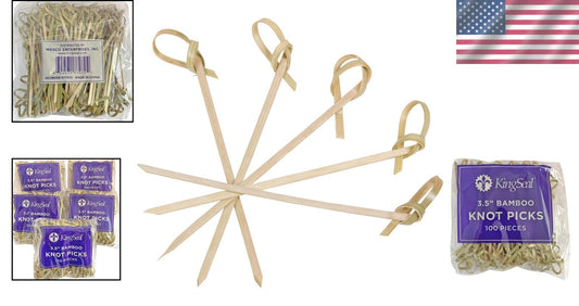 Bulk Pack of 1000 Bamboo Flower Knot Picks - Perfect for Appetizers & Cocktails