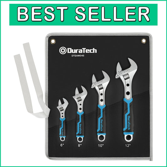 Durable 6-12 Inch Adjustable Wrench Set with Chrome Finish for Professionals