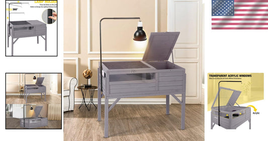 Spacious Wooden Tortoise House with Detachable Legs and Multifunctional Design