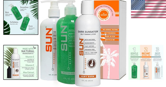 Complete Sunless Tanning Kit: Lotion, Extender & Exfoliator - All Skin Types
