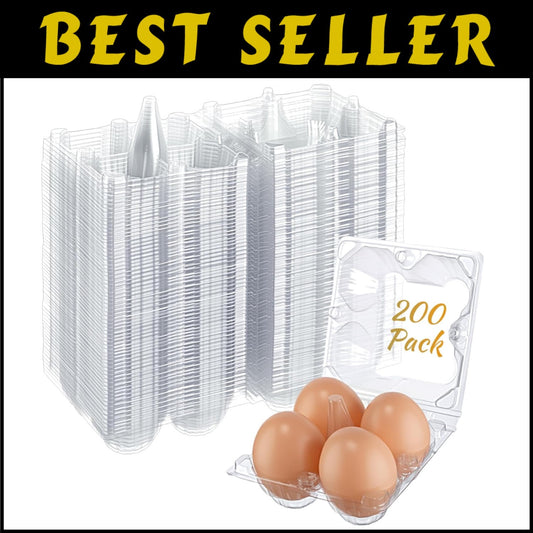200 Pack Clear Plastic Egg Trays - Stackable & Visible for Easy Egg Handling