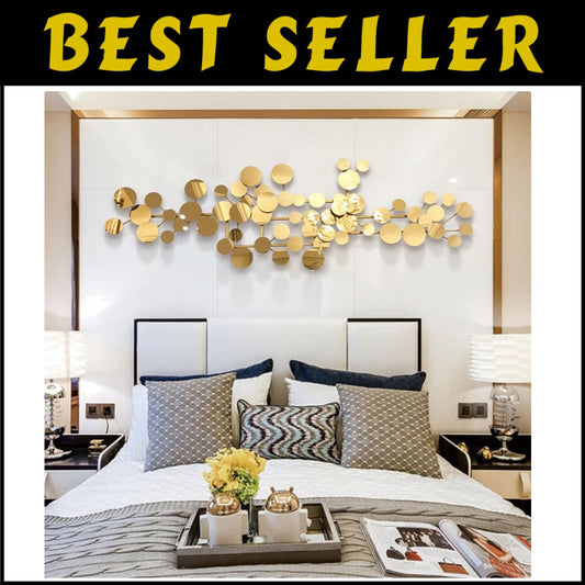 Elegant Large Gold Metal Wall Decor - Modern Geometric Design 59" x 19.6"