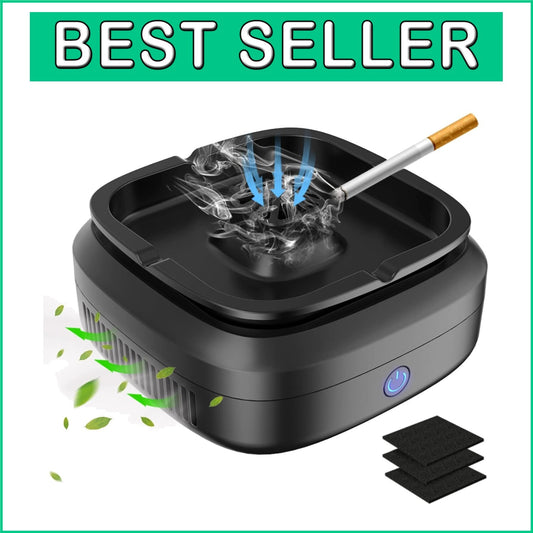 Compact Smokeless Ashtray for Home & Car - USB Rechargeable with Quiet Operation