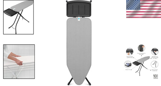 Extra Large 49x18 Inch Ironing Board C with Adjustable Height and Steam Holder