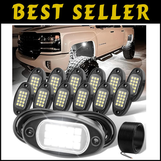 Bright Clear LED Pod Lights - Waterproof 12 Pods for Trucks and Offroad Use
